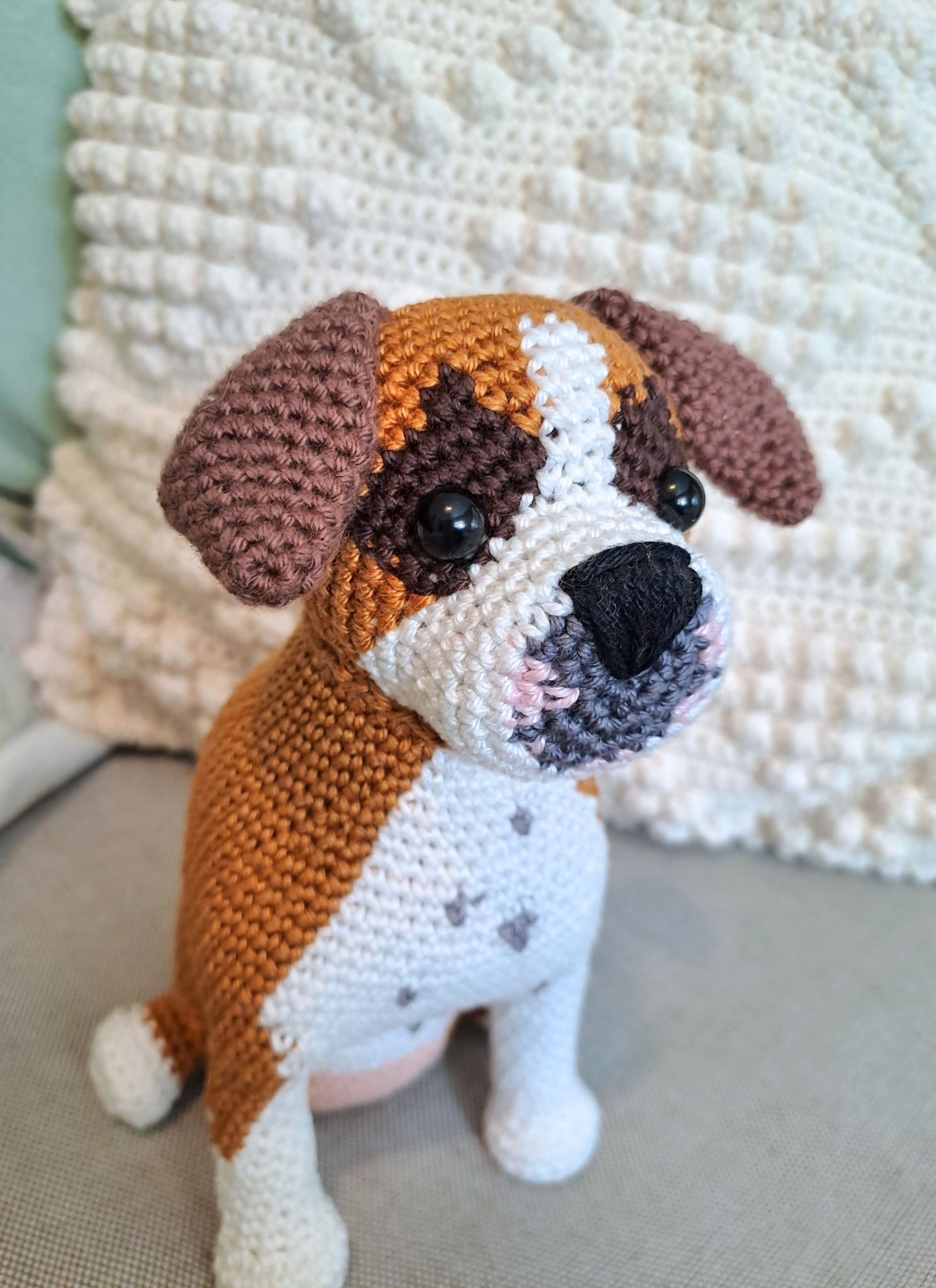 Boxer crochet pattern, diy boxer dog plush tutorial, amigurumi pet pattern digital download - Crochet on a tree