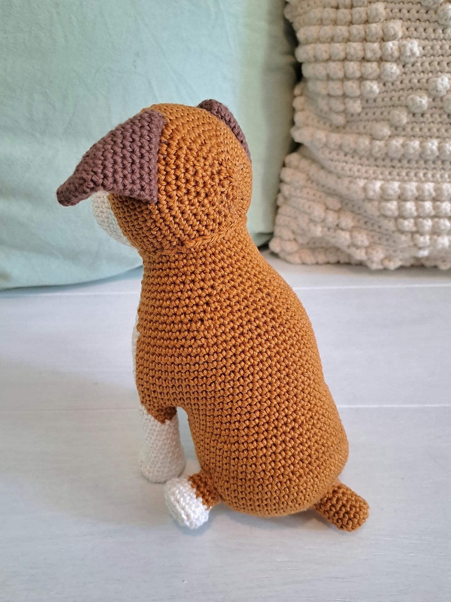 Boxer Pet Plush Crochet Kit - Complete Amigurumi DIY Set - Crochet on a tree
