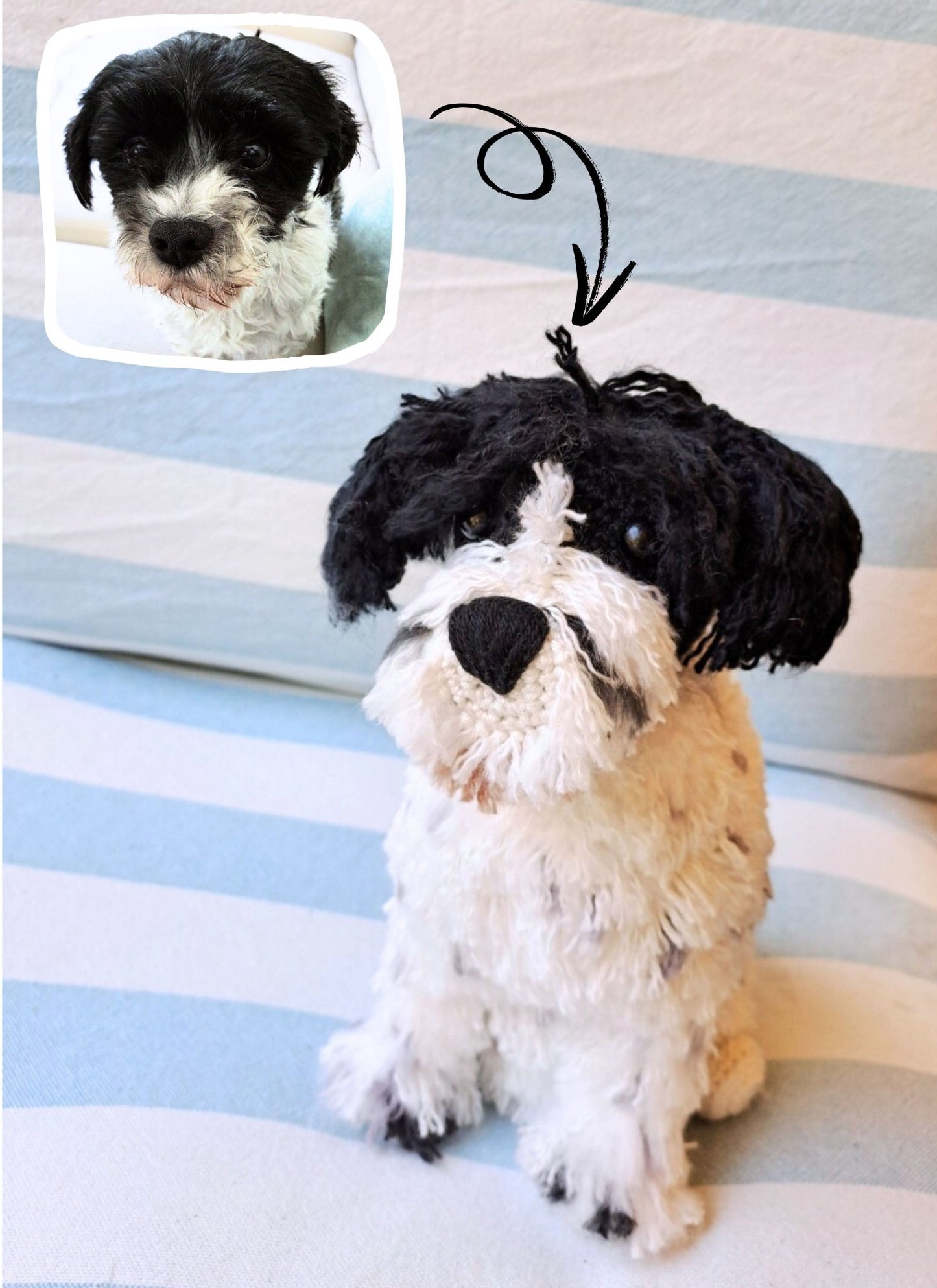 Custom pet plush, handmade personalized pet replica - Crochet on a tree