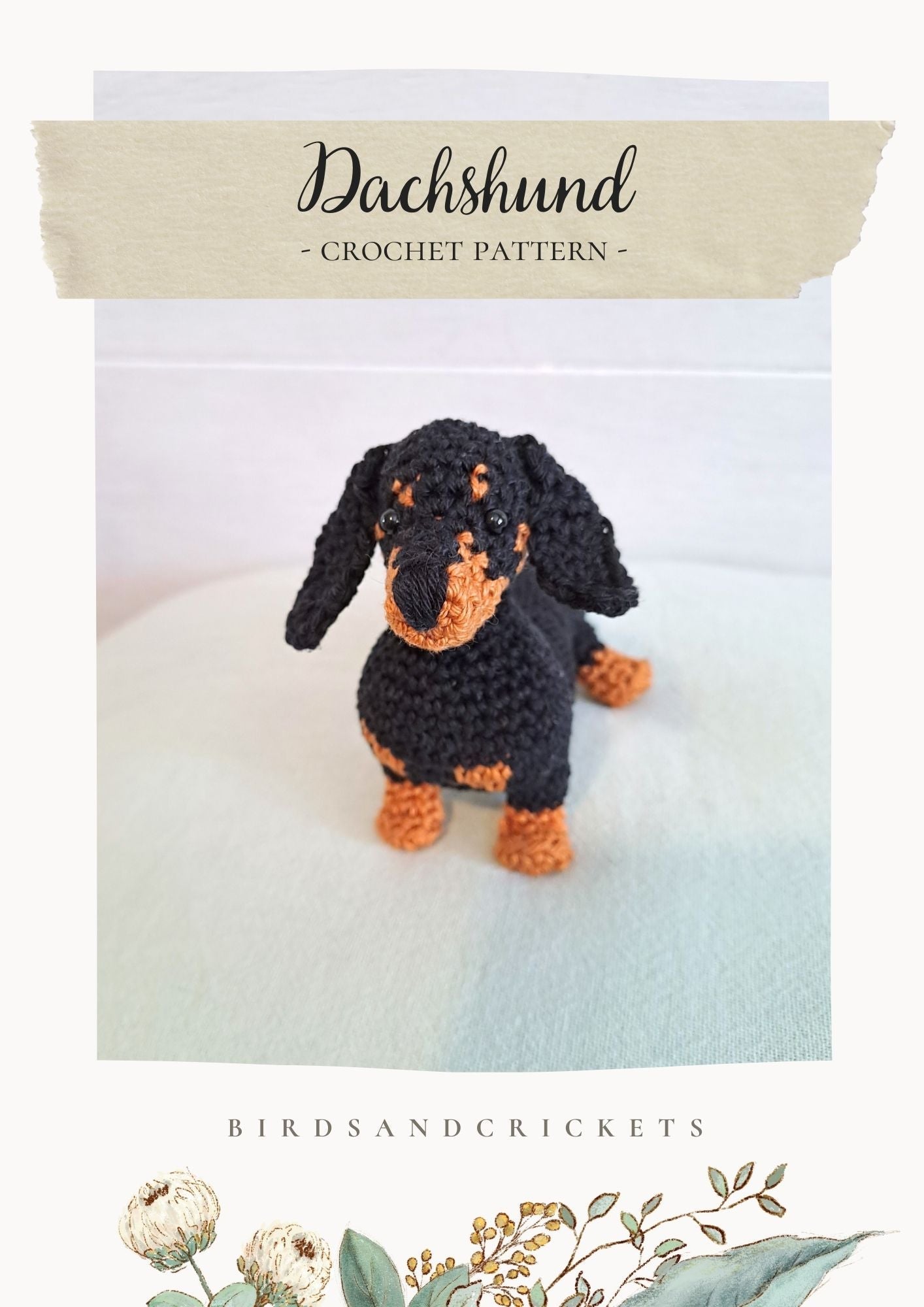 Dachshund Crochet Pattern – Amigurumi Dog Tutorial (PDF Download) - Crochet on a tree