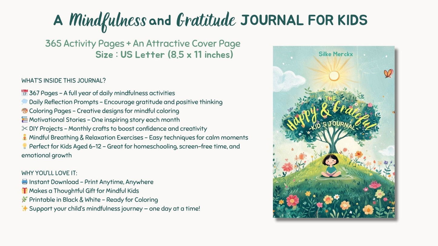 Mindfulness Journal for Kids โ A Year of Daily Calm, Creativity & Growth - Crochet on a tree