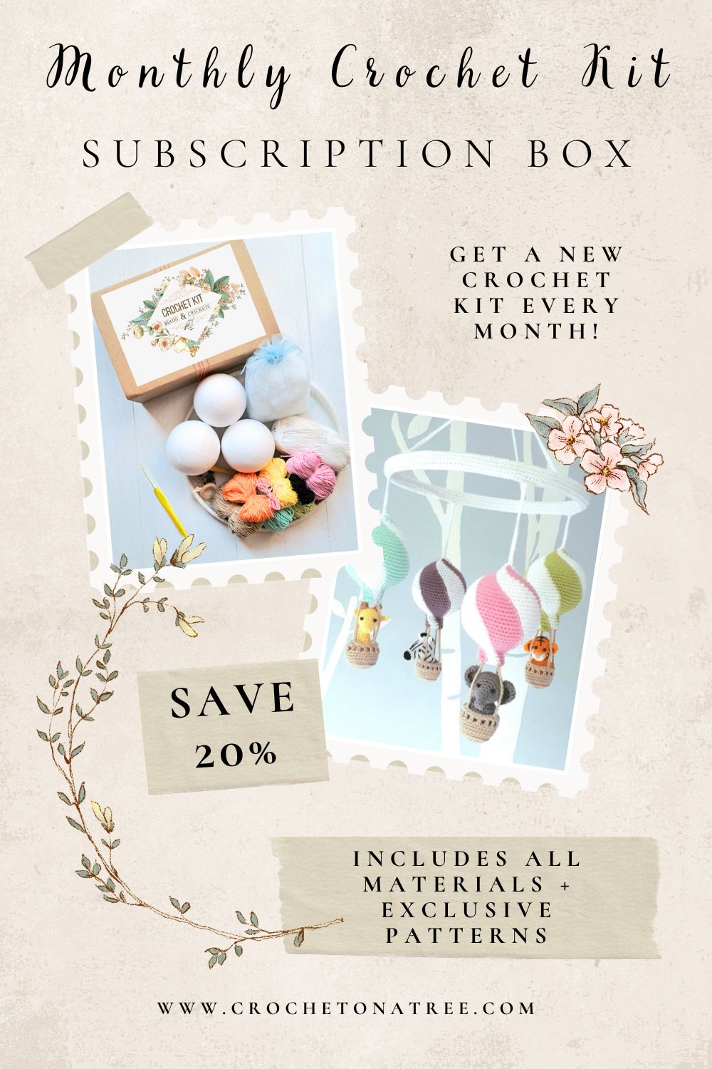 Monthly Crochet Kit Subscription Box – Exclusive Patterns & High - Quality Materials - Crochet on a tree