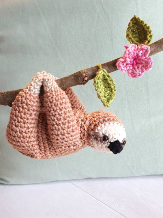 Crochet sloth stuffed plush toy