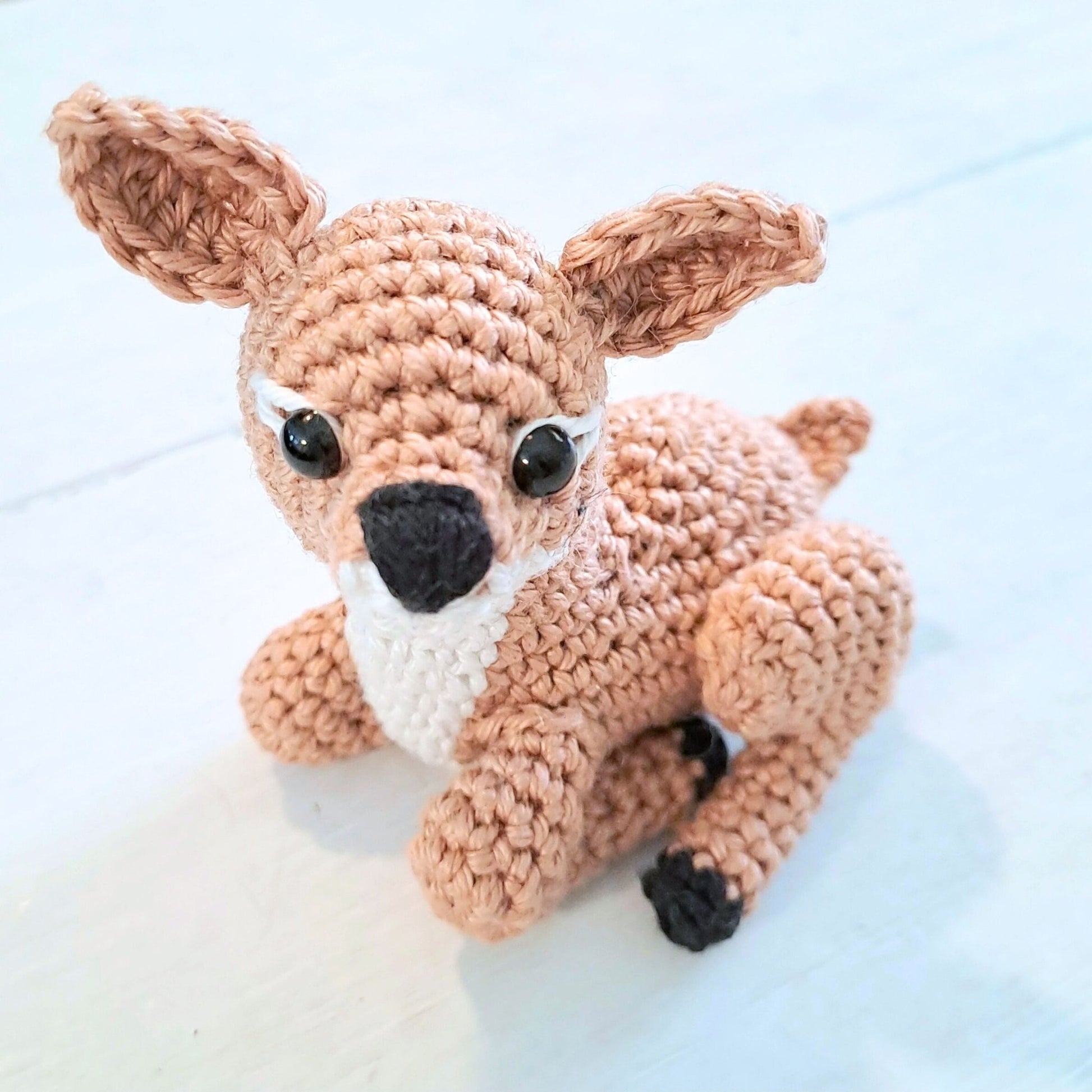 Adorable Crochet Fawn Plush: Woodland Nursery Decor, Baby Shower Gift, Handmade Forest Animal Toy - Crochet on a tree