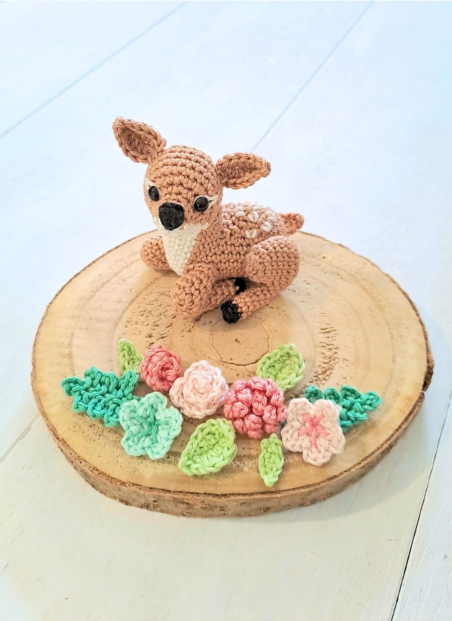 Adorable Crochet Fawn Plush: Woodland Nursery Decor, Baby Shower Gift, Handmade Forest Animal Toy - Crochet on a tree