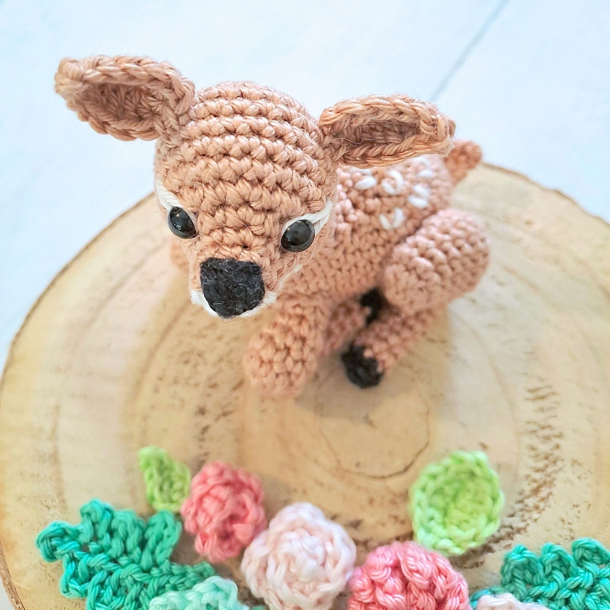 Adorable Crochet Fawn Plush: Woodland Nursery Decor, Baby Shower Gift, Handmade Forest Animal Toy - Crochet on a tree