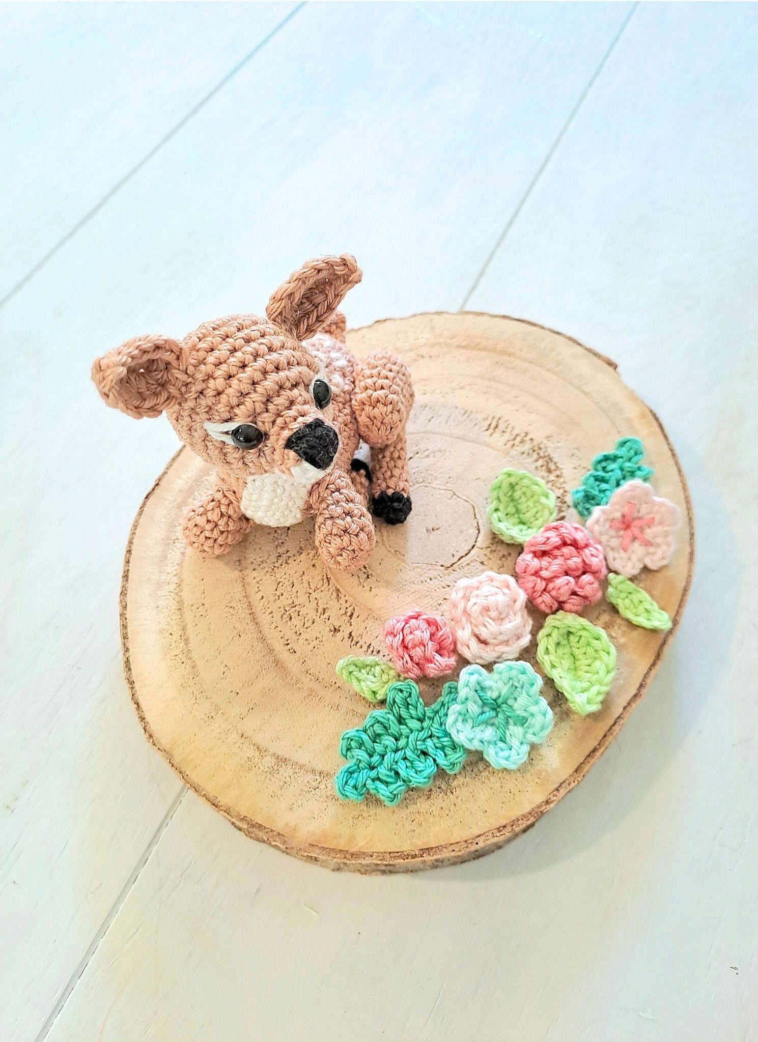 Adorable Crochet Fawn Plush: Woodland Nursery Decor, Baby Shower Gift, Handmade Forest Animal Toy - Crochet on a tree