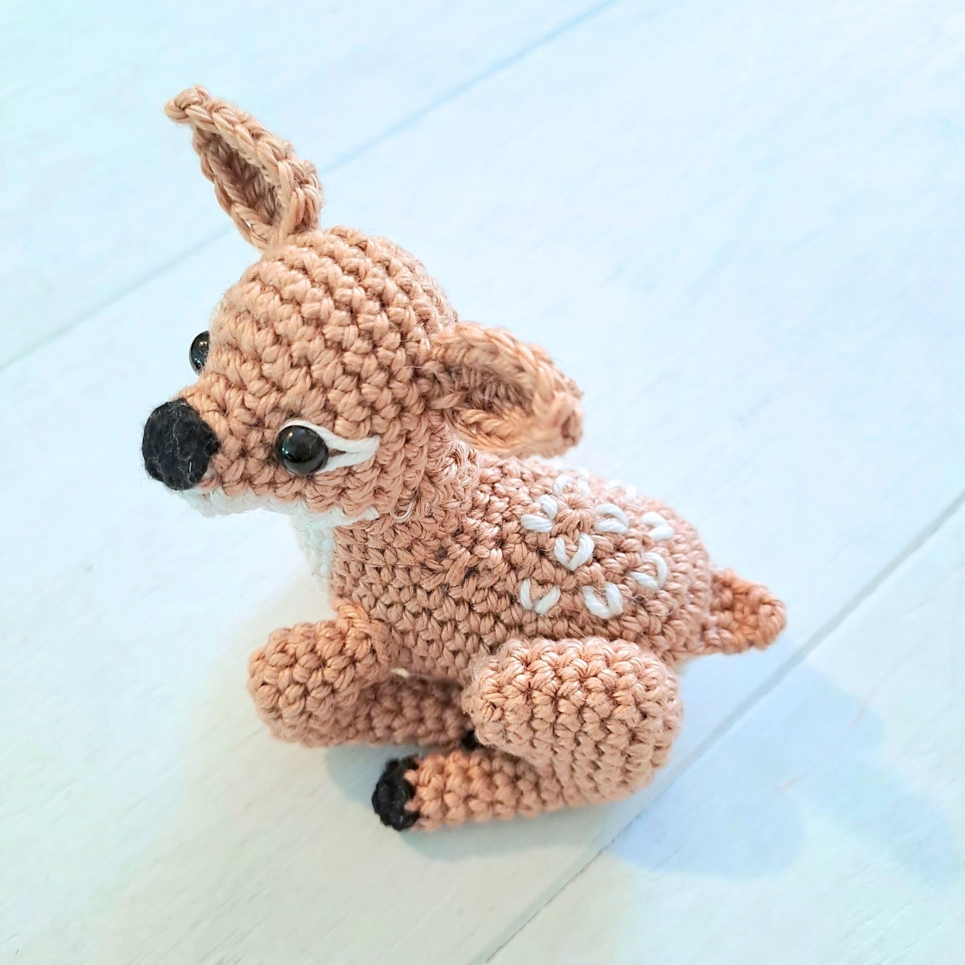 Adorable Crochet Fawn Plush: Woodland Nursery Decor, Baby Shower Gift, Handmade Forest Animal Toy - Crochet on a tree