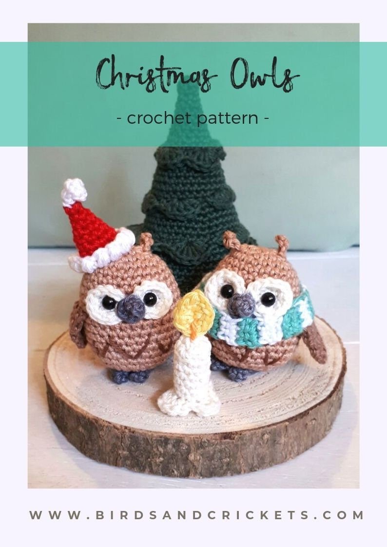 Christmas owls decoration crochet pattern - Crochet on a tree