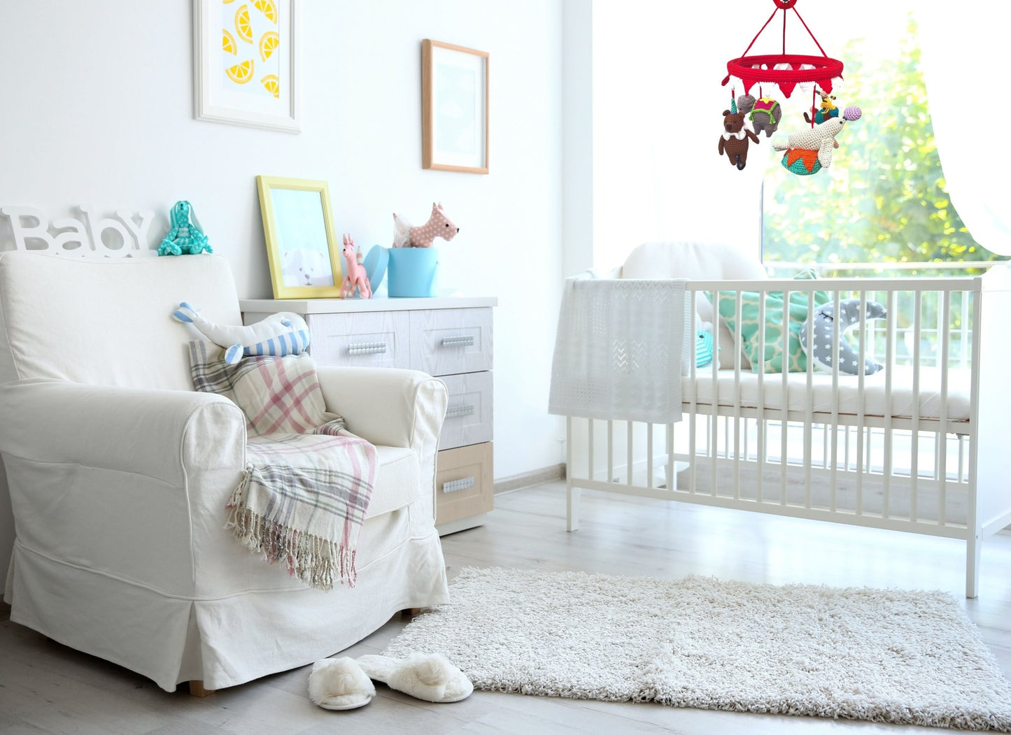 Circus baby mobile nursery decor - Crochet on a tree