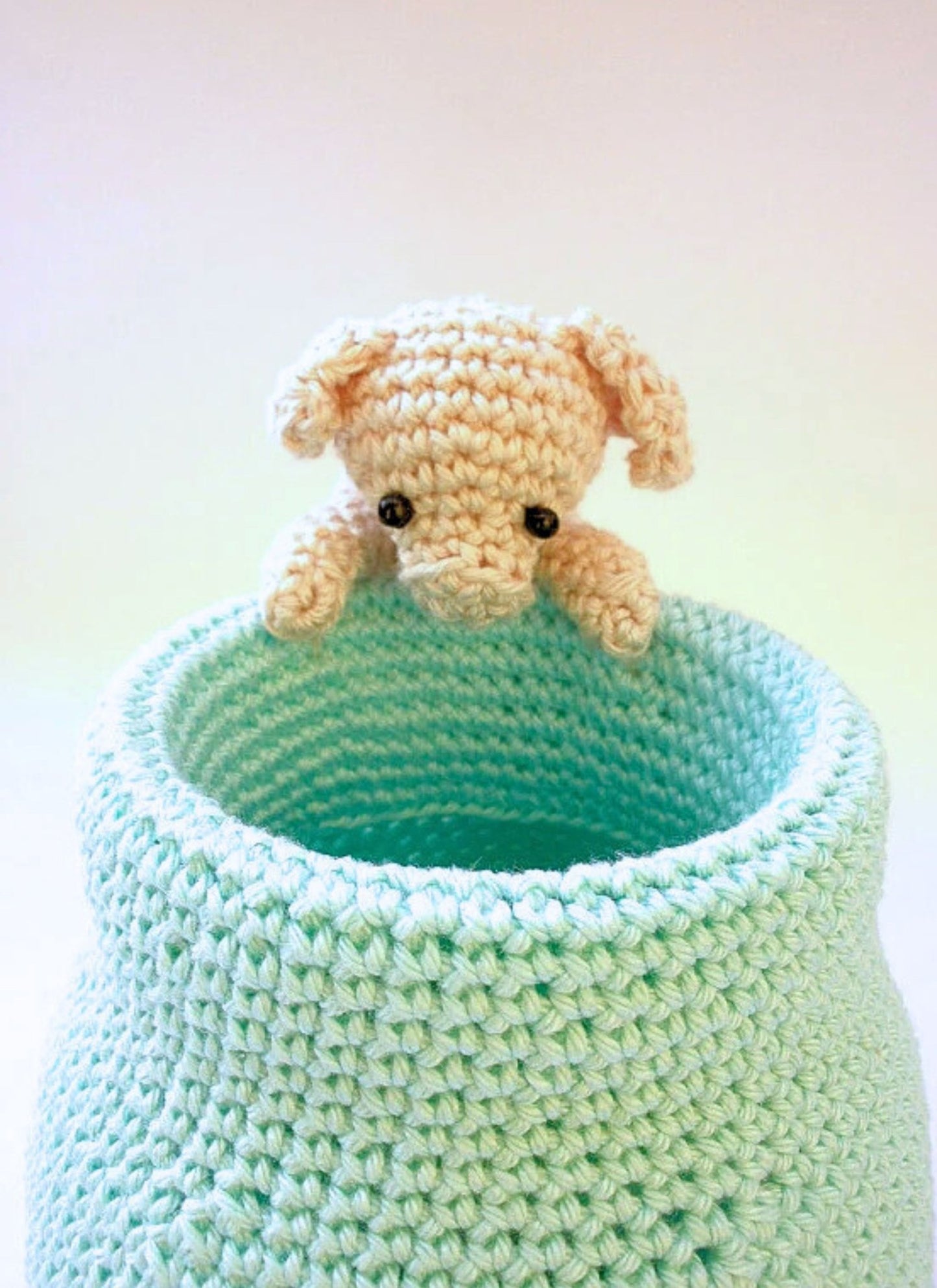 Crochet animals pencil holder - Crochet on a tree