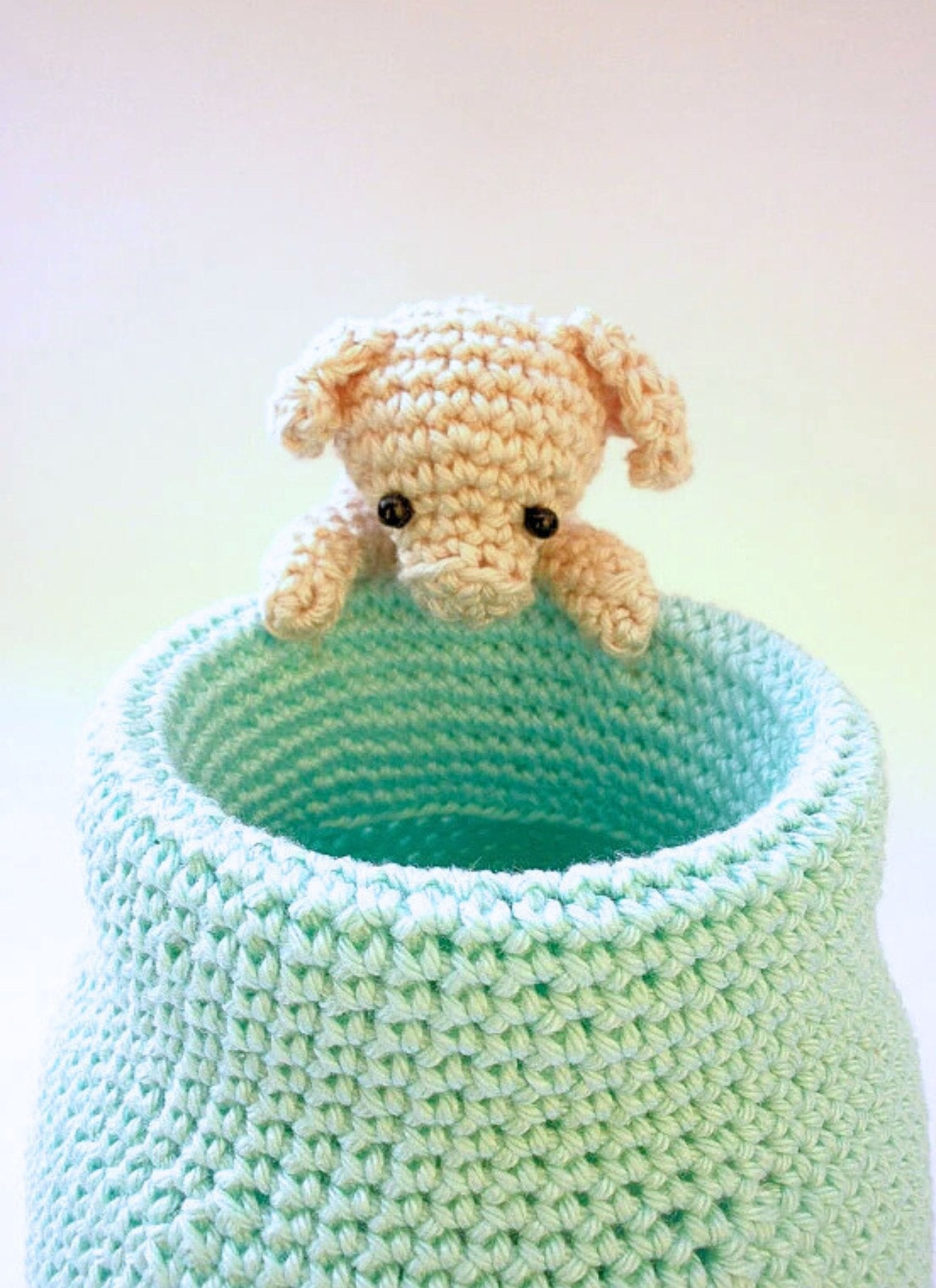 Crochet animals pencil holder - Crochet on a tree