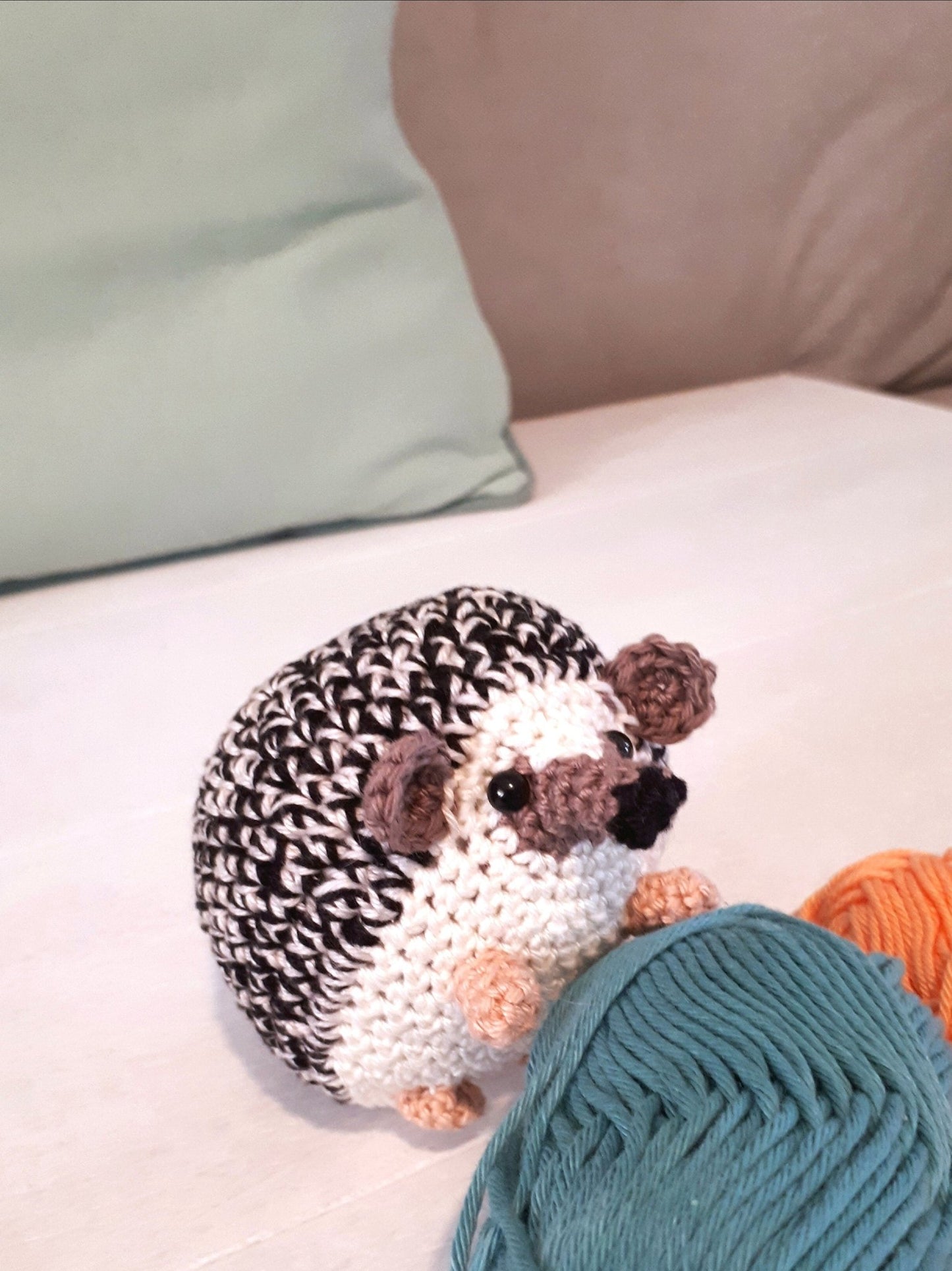 Crochet hedgehog stuffed animal plush toy - Crochet on a tree