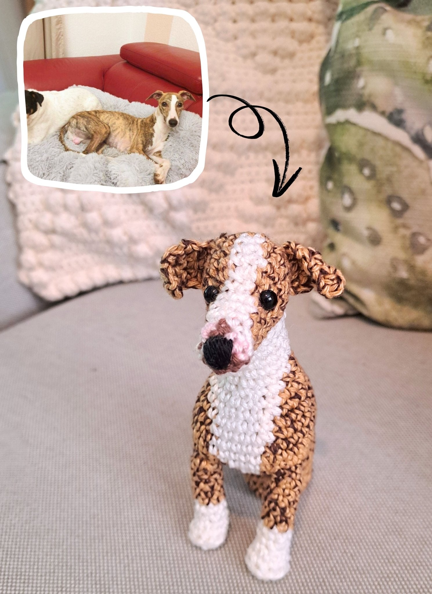 Custom pet plush, handmade personalized pet replica - Crochet on a tree