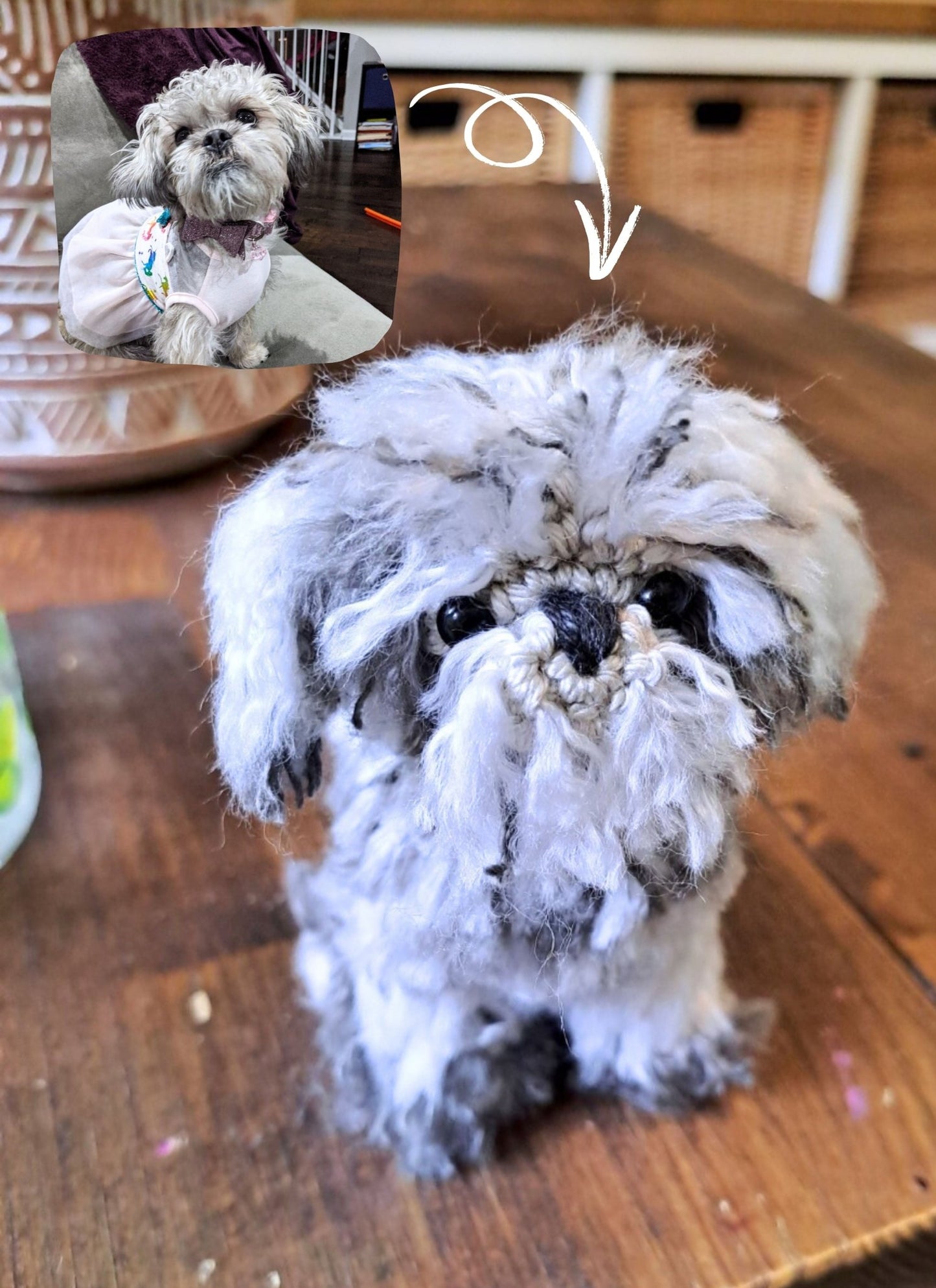 Custom pet plush, handmade personalized pet replica - Crochet on a tree