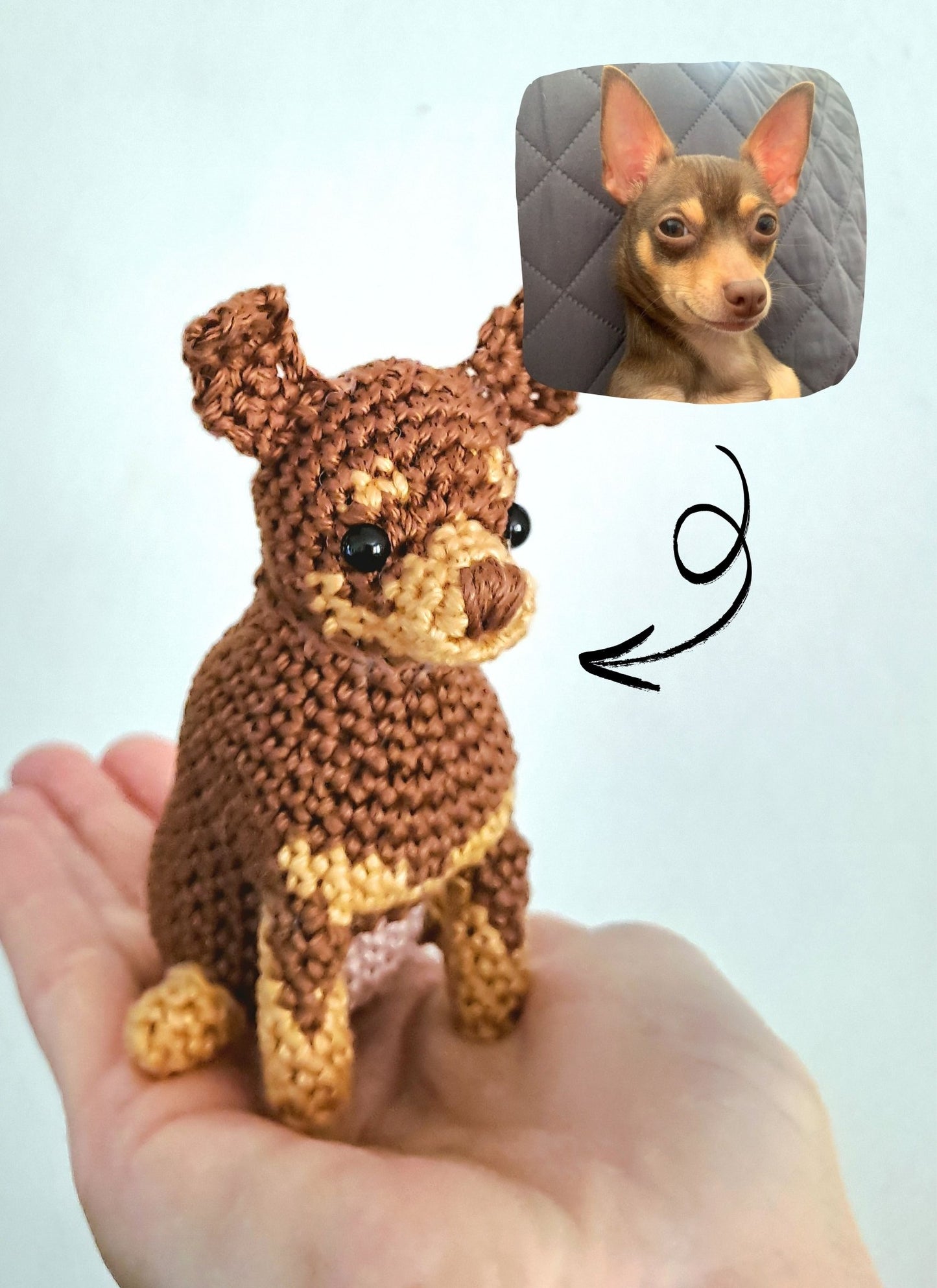 Custom pet plush, handmade personalized pet replica - Crochet on a tree
