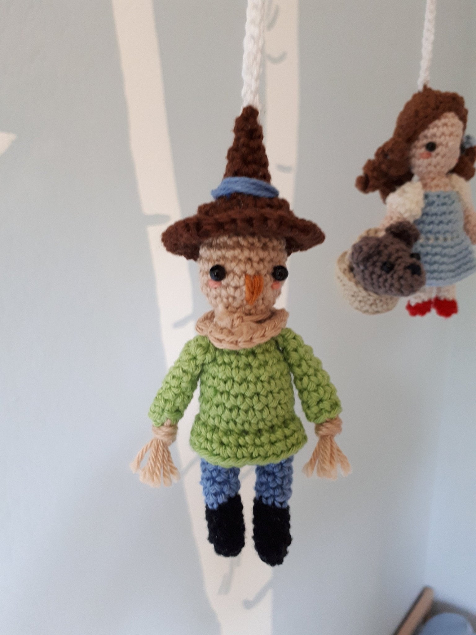 Fairytale Wizard of Oz crib mobile with hot air balloon - Crochet on a tree