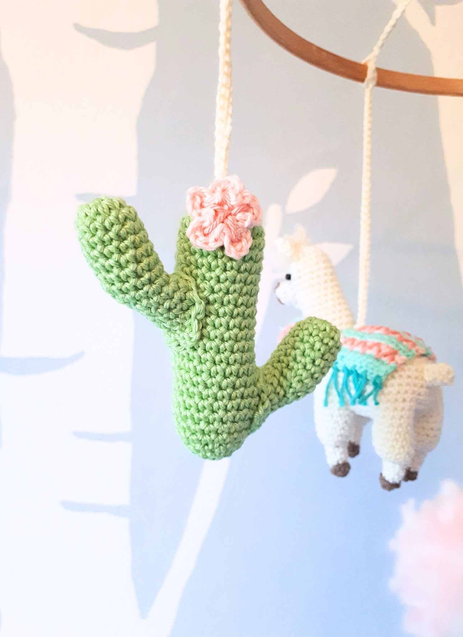 Llama baby mobile crochet pattern - Crochet on a tree