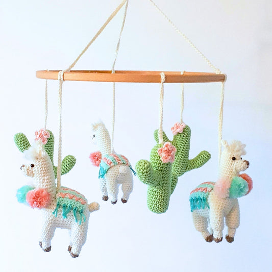 Llama baby mobile crochet pattern - Crochet on a tree