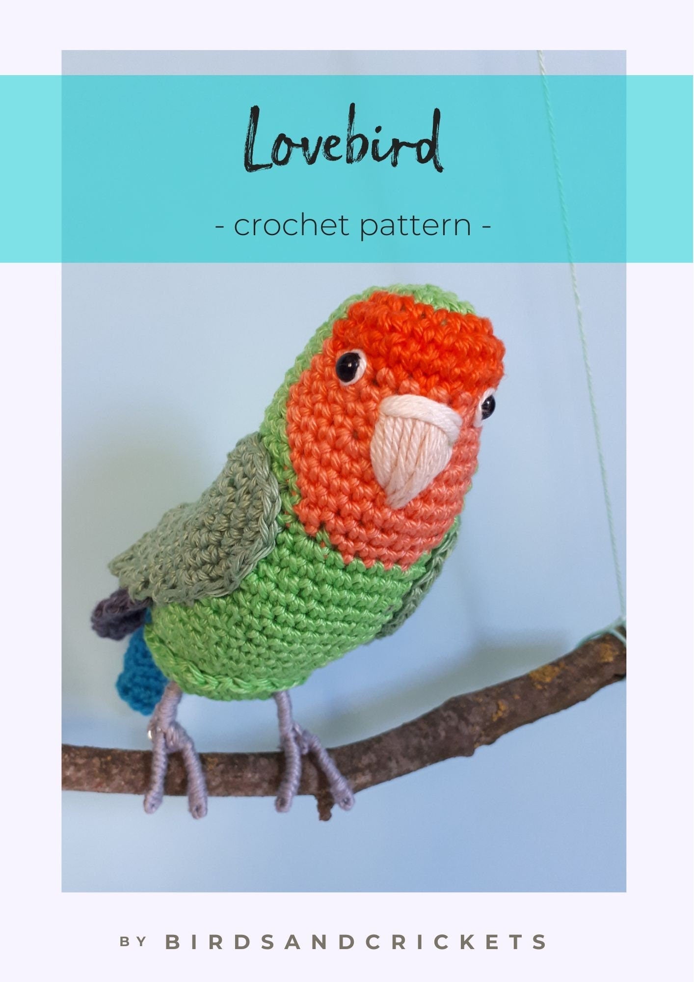 Peach - faced Lovebird crochet pattern - Crochet on a tree
