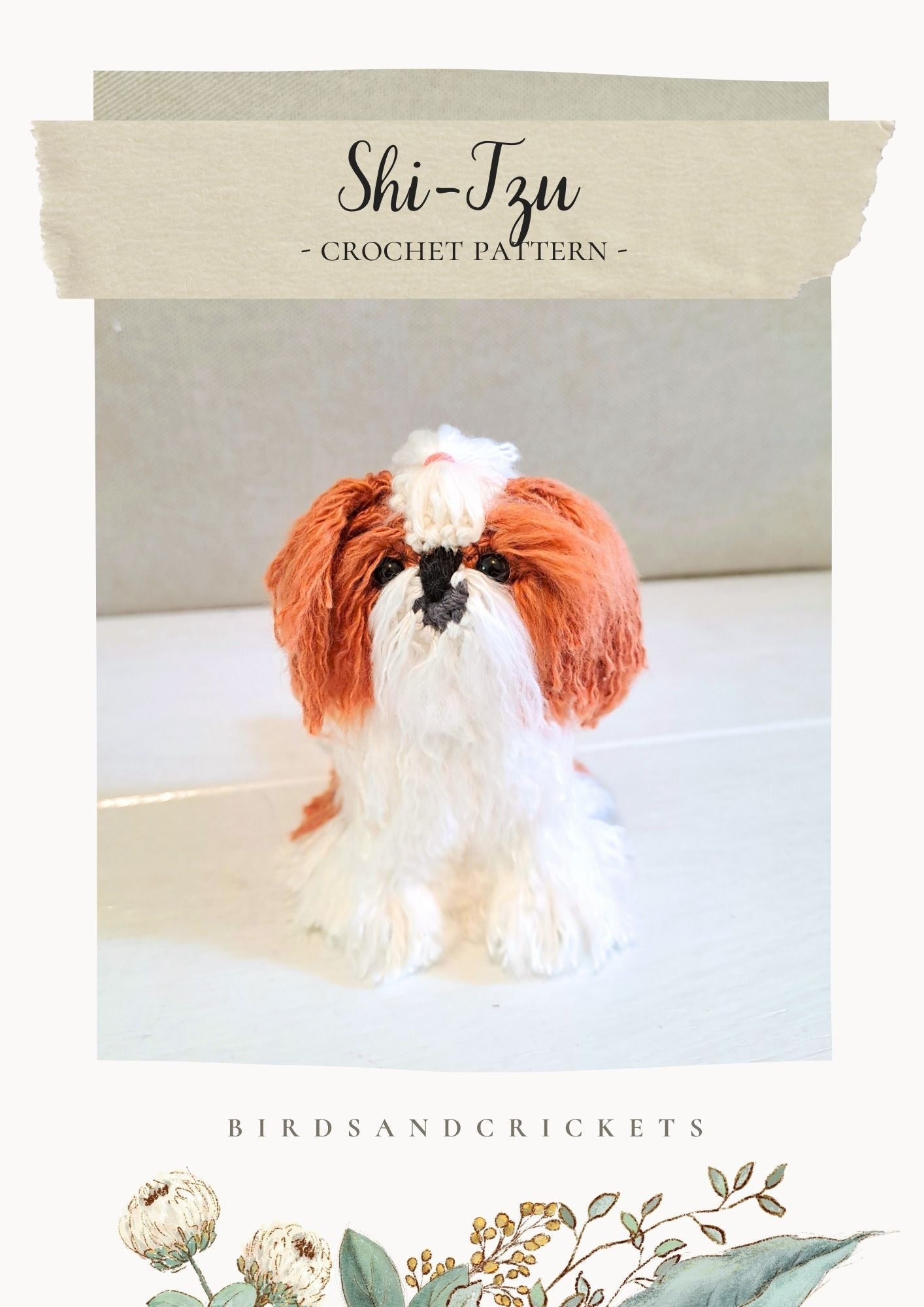 Realistic Shih Tzu Crochet Pattern – Amigurumi Dog Plush PDF Tutorial - Crochet on a tree
