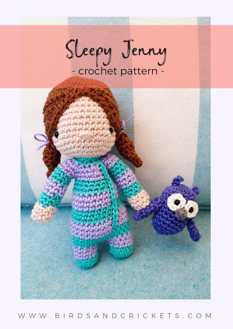 Sleepy Jenny amigurumi doll crochet pattern - Crochet on a tree
