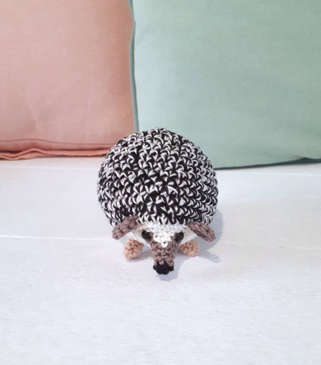 Crochet hedgehog stuffed animal plush toy