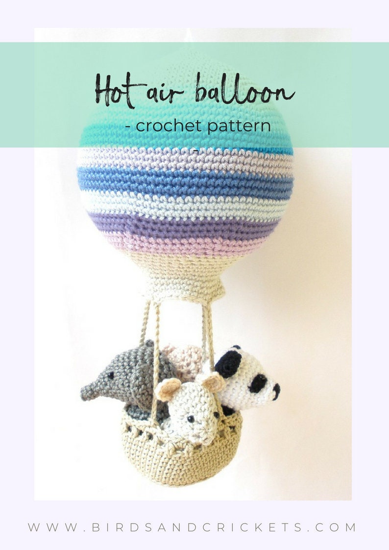 Hot air balloon with animals crochet pattern