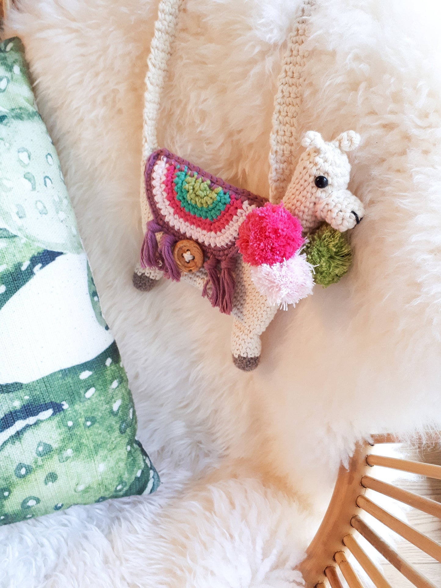 Llama purse, toddler girl purse with stuffed llama plush