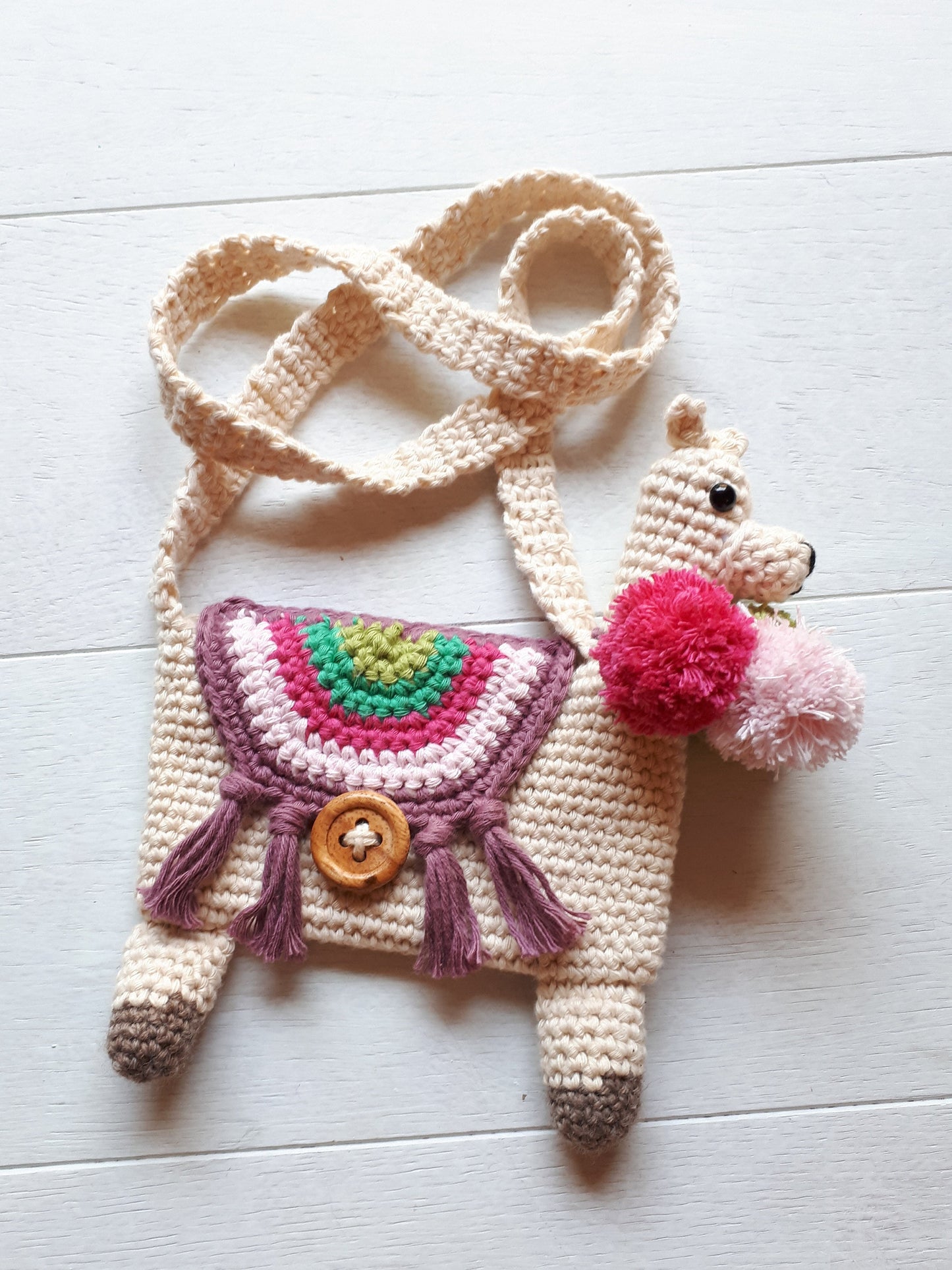 Llama purse, toddler girl purse with stuffed llama plush