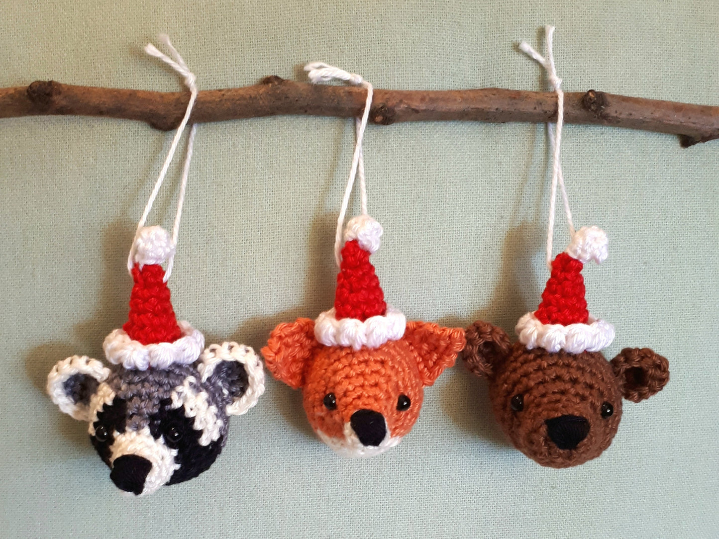 Christmas animals tree ornaments crochet pattern