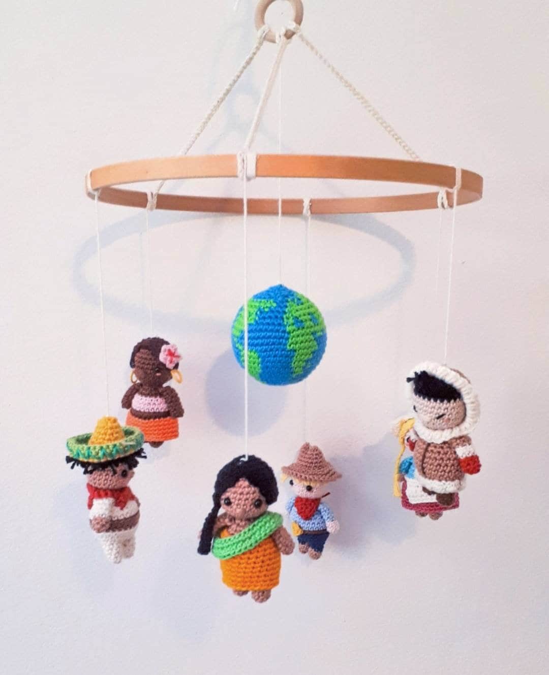 Multicultural baby mobile, it's a small world mobile