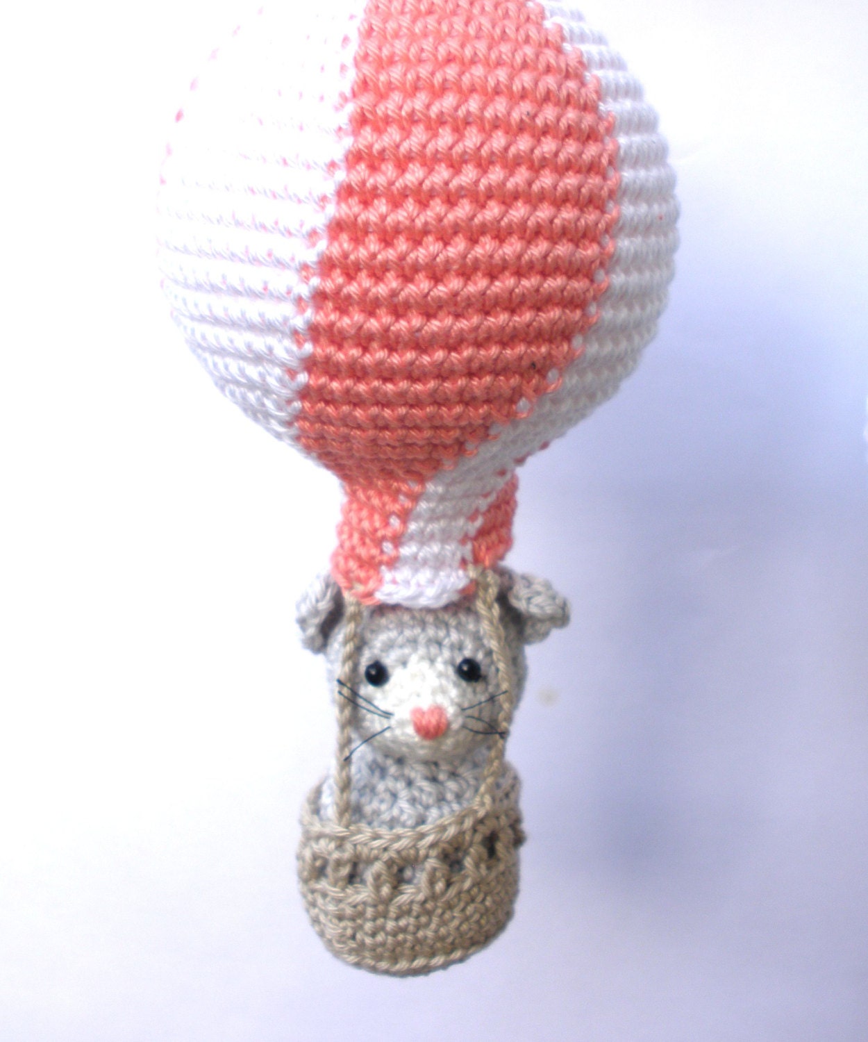 Nursery mobile with hot air balloons and animals